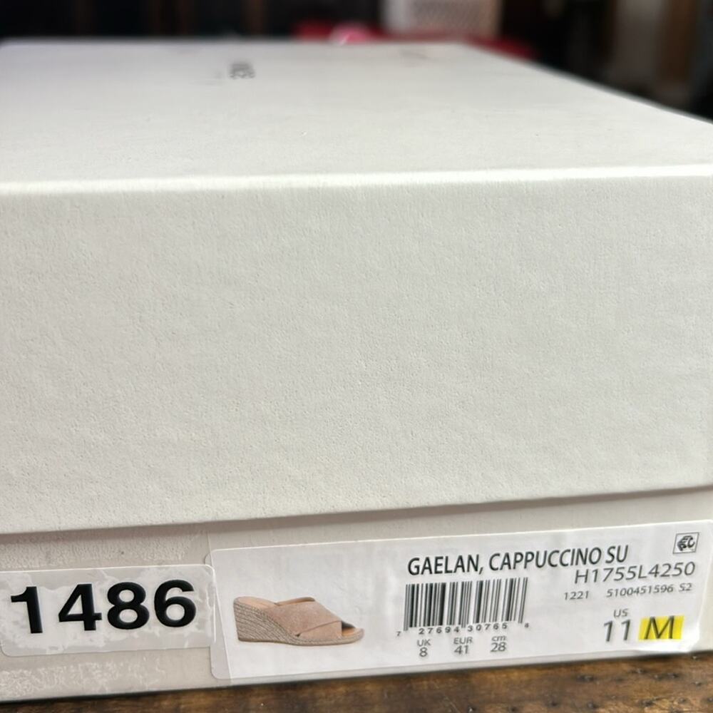 Vince Gaelan Suede Crossover Strap Espadrille Wedge Peep Toe Heels NEW 11 - Picture 11 of 11